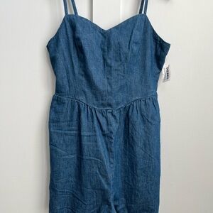 Old Navy Women’s Denim Shorts Romper Large NWT
